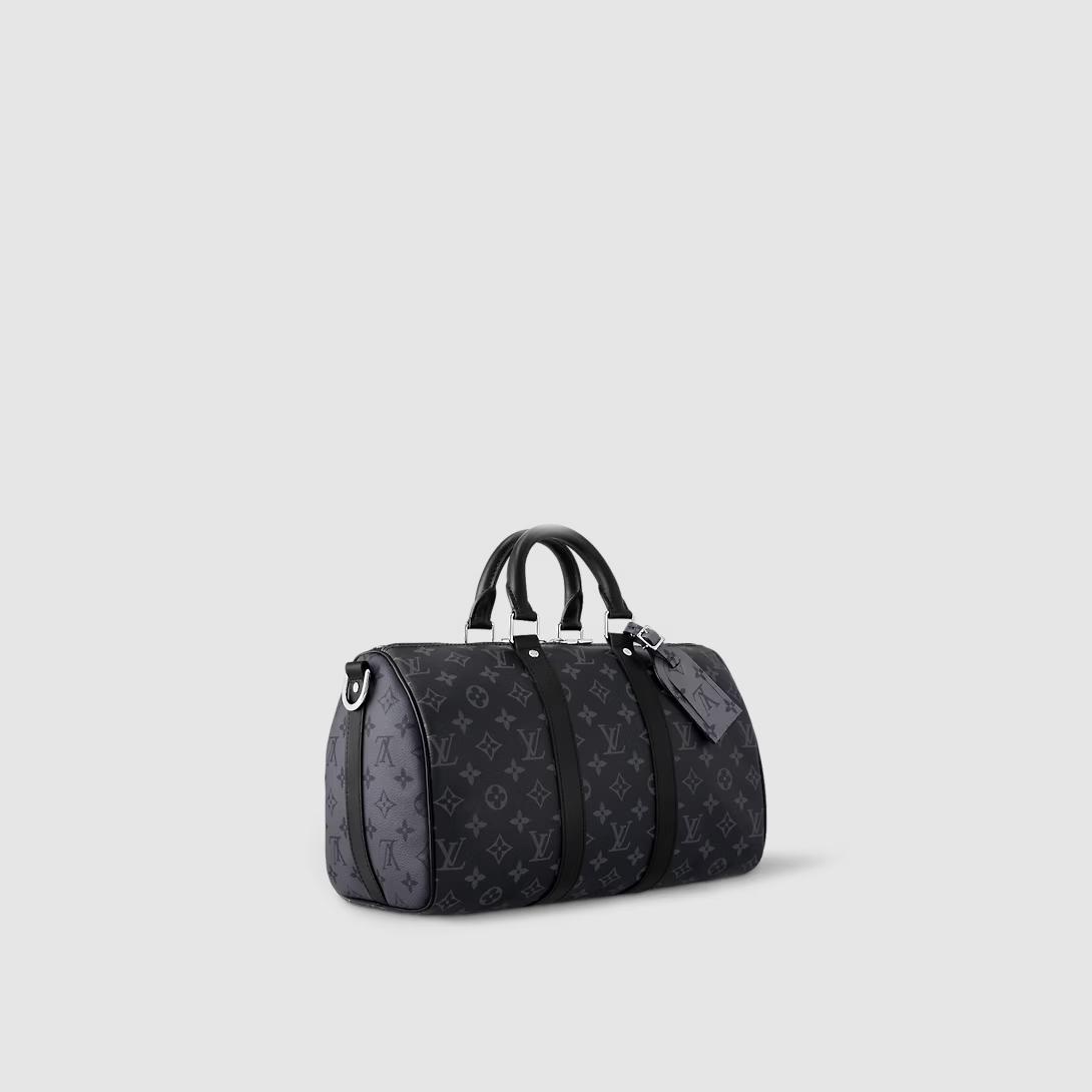 Túi Louis Vuitton Keepall Bandoulière 35 Monogram Eclipse Nam Đen